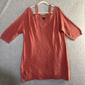 Torrid 3‎ Cold Shoulder Black Women's Plus Sweater Coral Thread